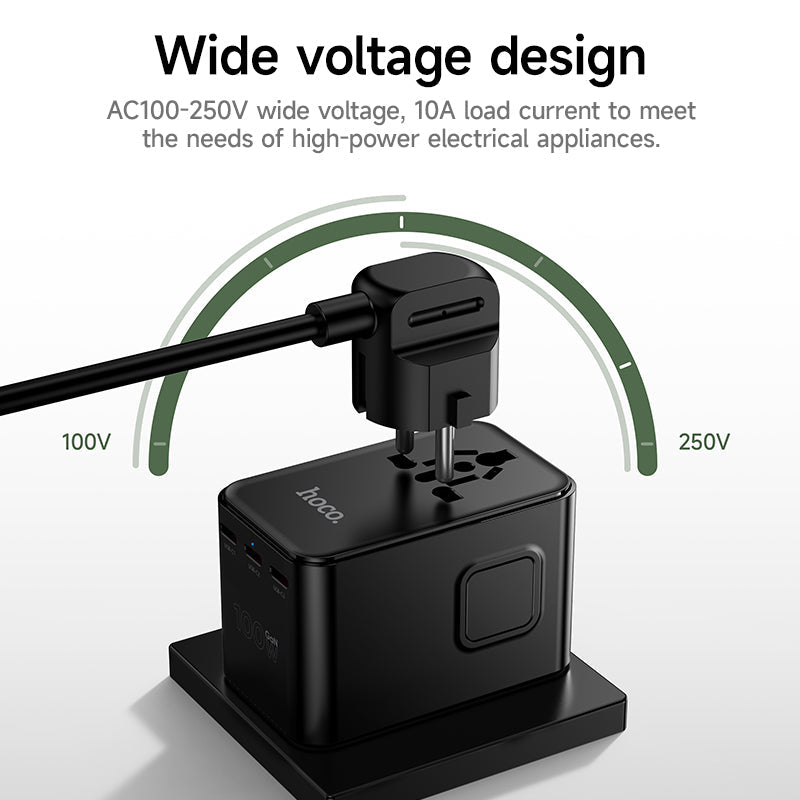 Hoco 100W GaN Fast Charger 3-Port USB-C 1-Port USB-A Universal Wall Charger DC152