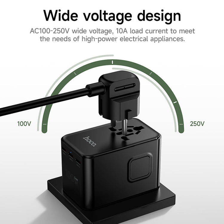 Hoco 100W GaN Fast Charger 3-Port USB-C 1-Port USB-A Universal Wall Charger DC152