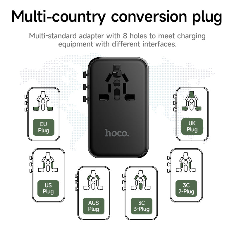Hoco 100W GaN Fast Charger 3-Port USB-C 1-Port USB-A Universal Wall Charger DC152
