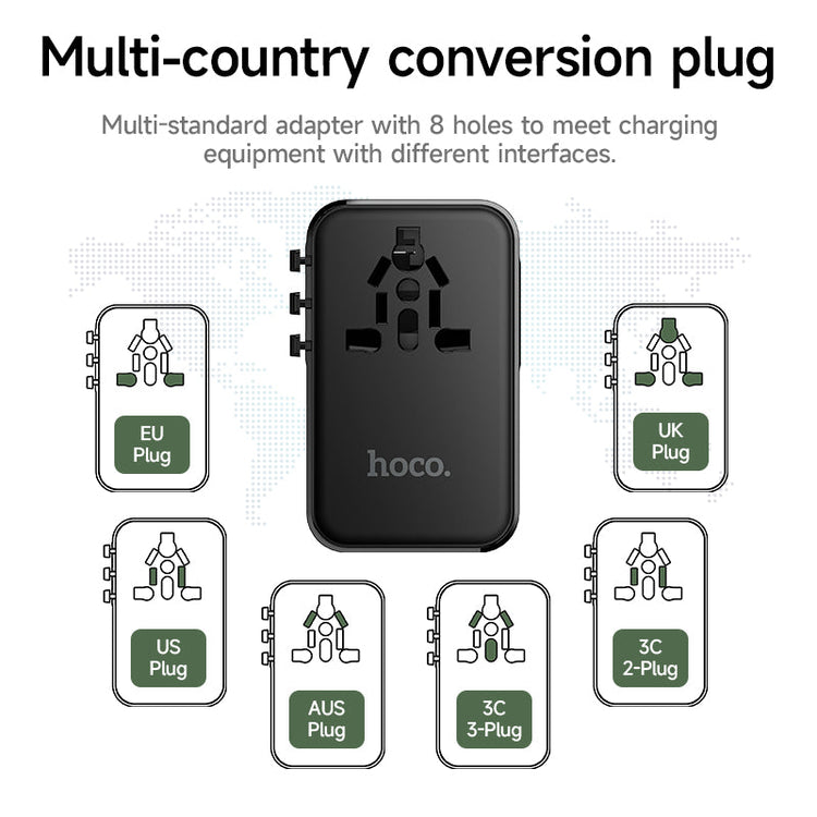Hoco 100W GaN Fast Charger 3-Port USB-C 1-Port USB-A Universal Wall Charger DC152
