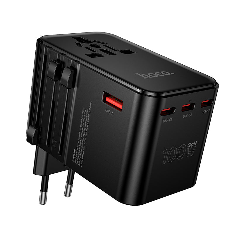 Hoco 100W GaN Fast Charger 3-Port USB-C 1-Port USB-A Universal Wall Charger DC152