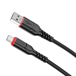 Hoco Micro USB Braided Charging Data Cable with 2.4A Fast Charging, 100cm
