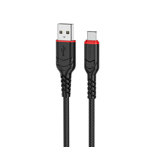 Hoco Micro USB Braided Charging Data Cable with 2.4A Fast Charging, 100cm