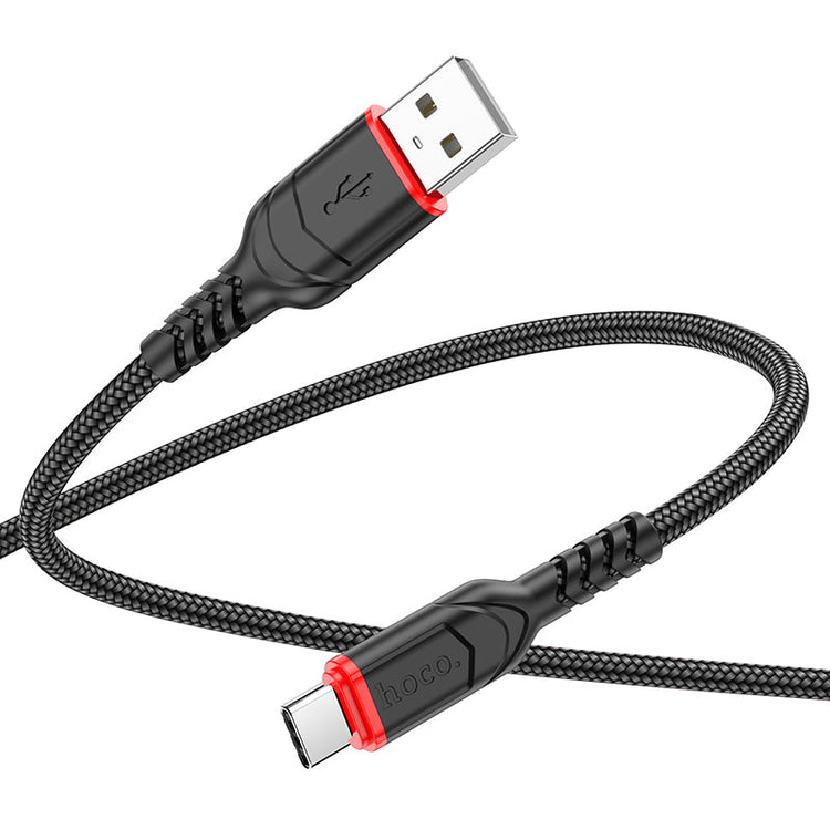 Hoco Micro USB Braided Charging Data Cable with 2.4A Fast Charging, 100cm