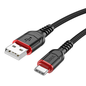 Hoco Micro USB Braided Charging Data Cable with 2.4A Fast Charging, 100cm
