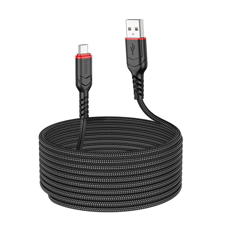 Hoco Micro USB Braided Charging Data Cable with 2.4A Fast Charging, 100cm