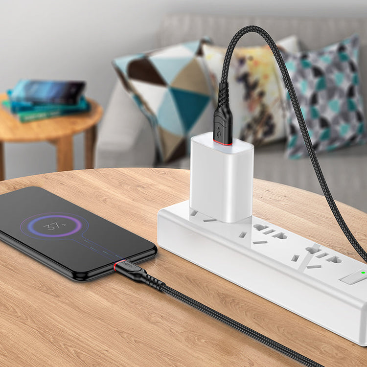 Hoco Micro USB Braided Charging Data Cable with 2.4A Fast Charging, 100cm