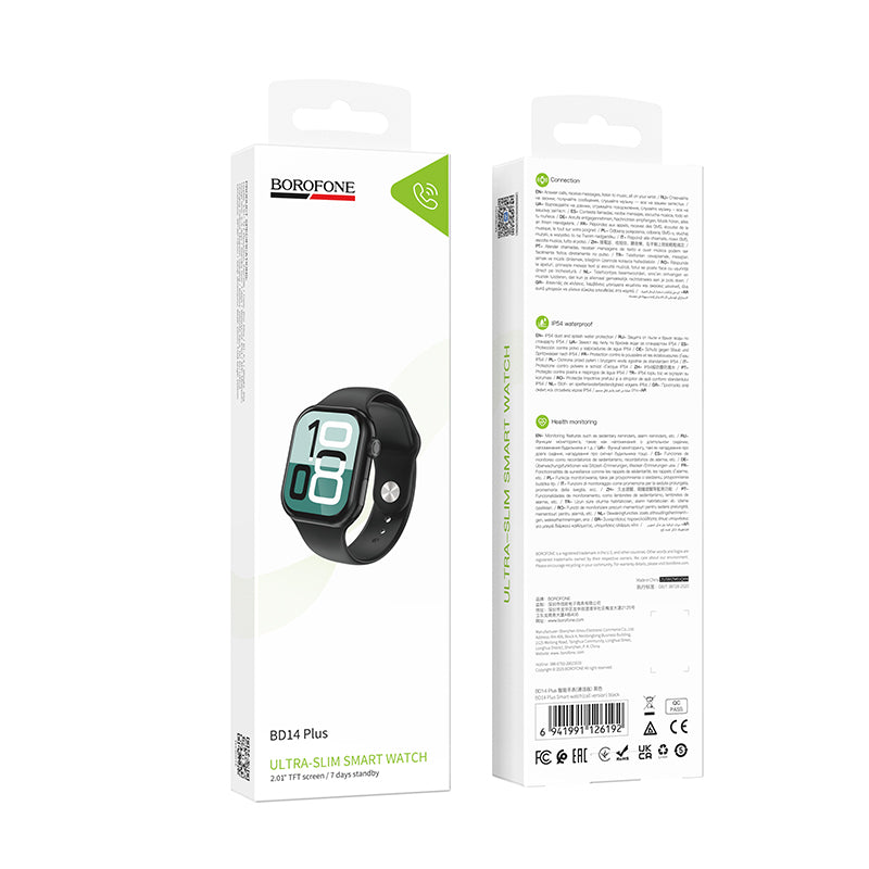 Borofone Bluetooth Calling Smart Watch with Heart Rate and Sleep Monitoring