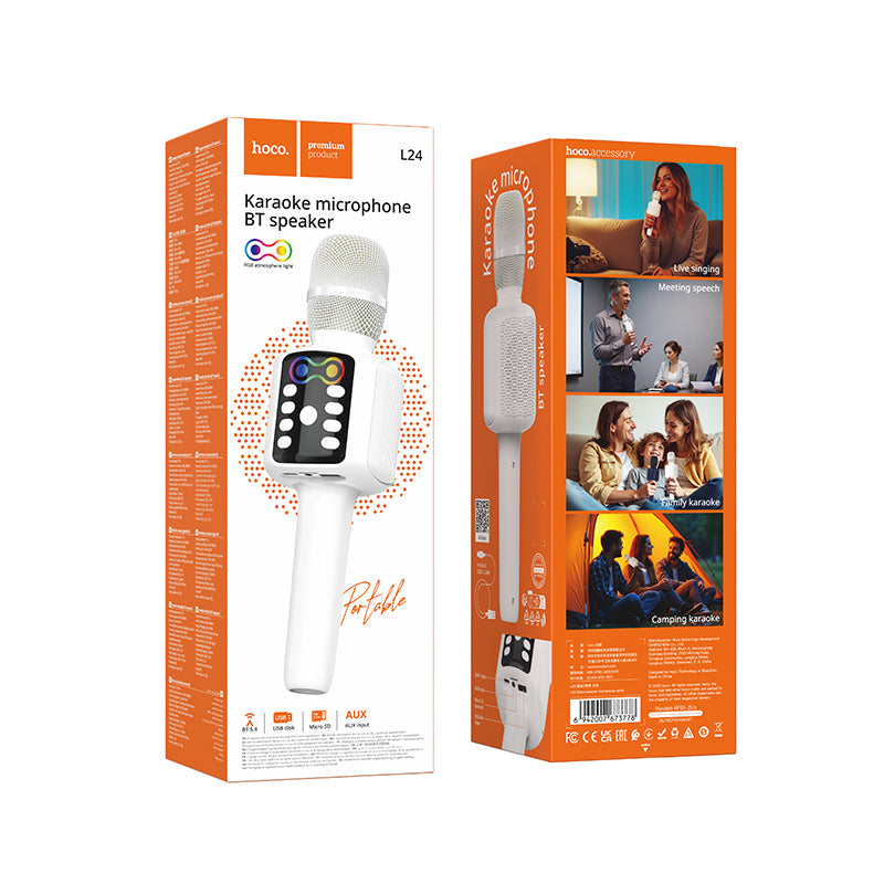 Hoco Wireless Bluetooth Karaoke Microphone and Speaker with USB and SD Playback