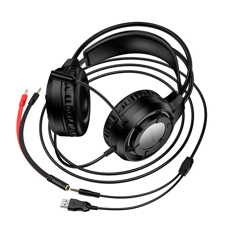 Borofone Wired Gaming Headphones with Microphone 50mm Driver Over-Ear BO112