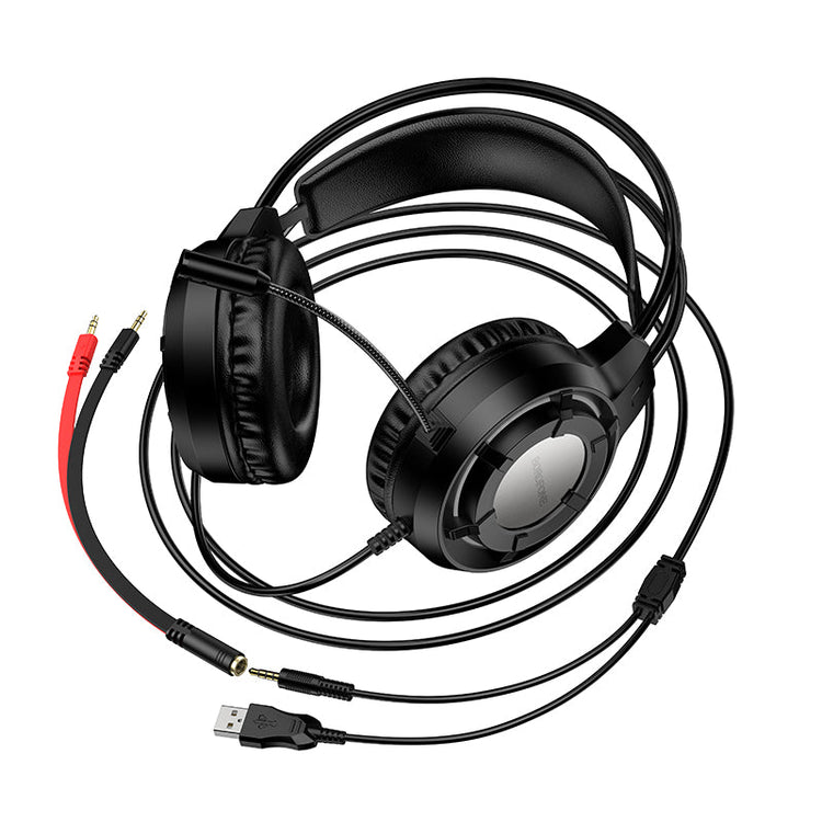 Borofone Wired Gaming Headphones with Microphone 50mm Driver Over-Ear BO112
