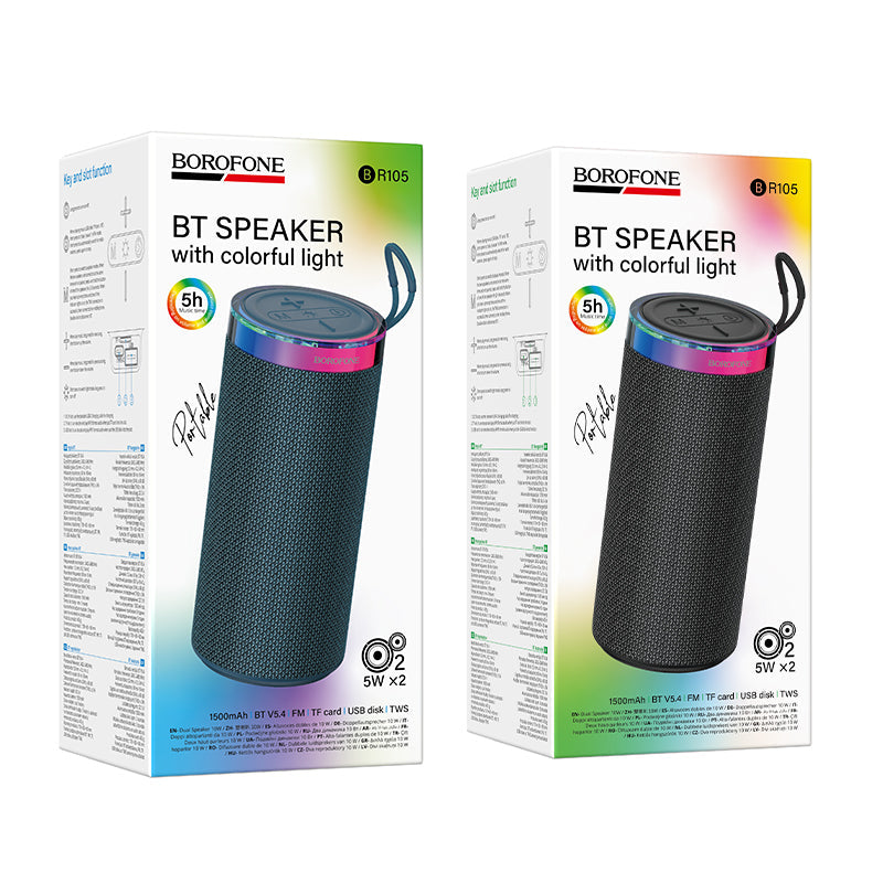 Borofone 5Wx2 Dual Driver Portable Bluetooth Speaker with FM Radio and TF Card
