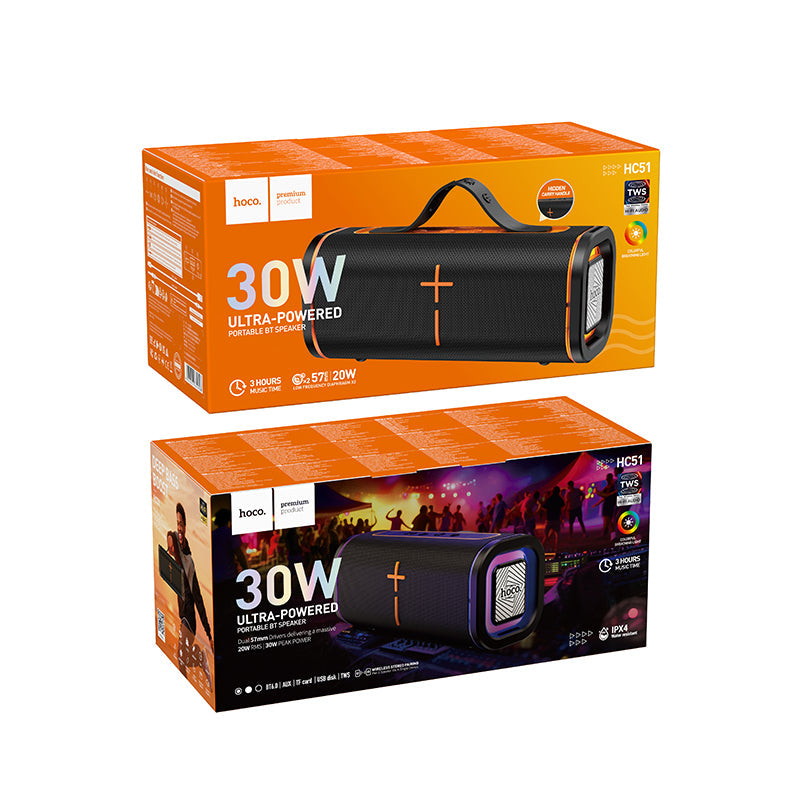 Hoco Sports Bluetooth Speaker 30W Powerful Bass Long Battery Life HC51