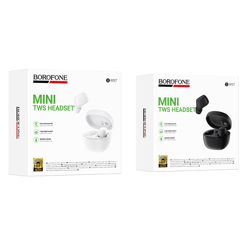 Borofone True Wireless Bluetooth Earbuds with Charging Case and Comfortable Fit