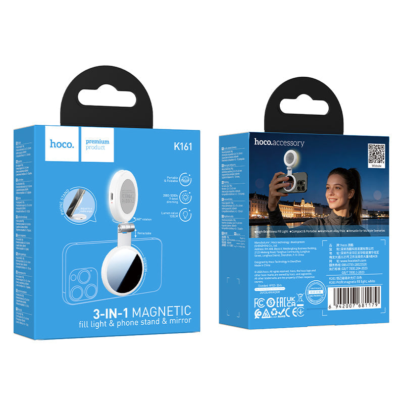 Hoco MagSafe Magnetic Fill Light with Kickstand and Mirror for Video Calls