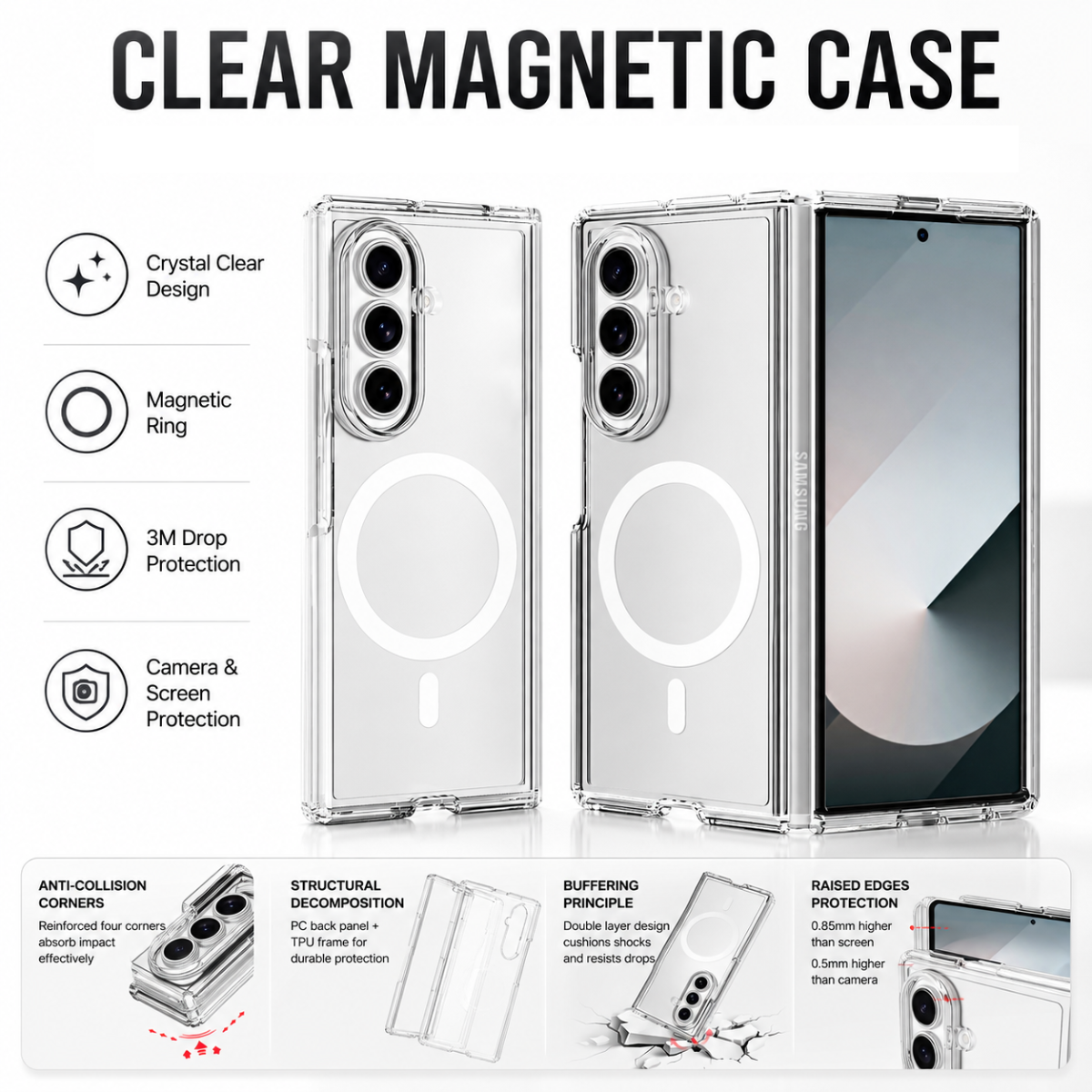 Blacktech Samsung Galaxy Z Fold 8 Ultra Stay Clear MagSafe Magnetic