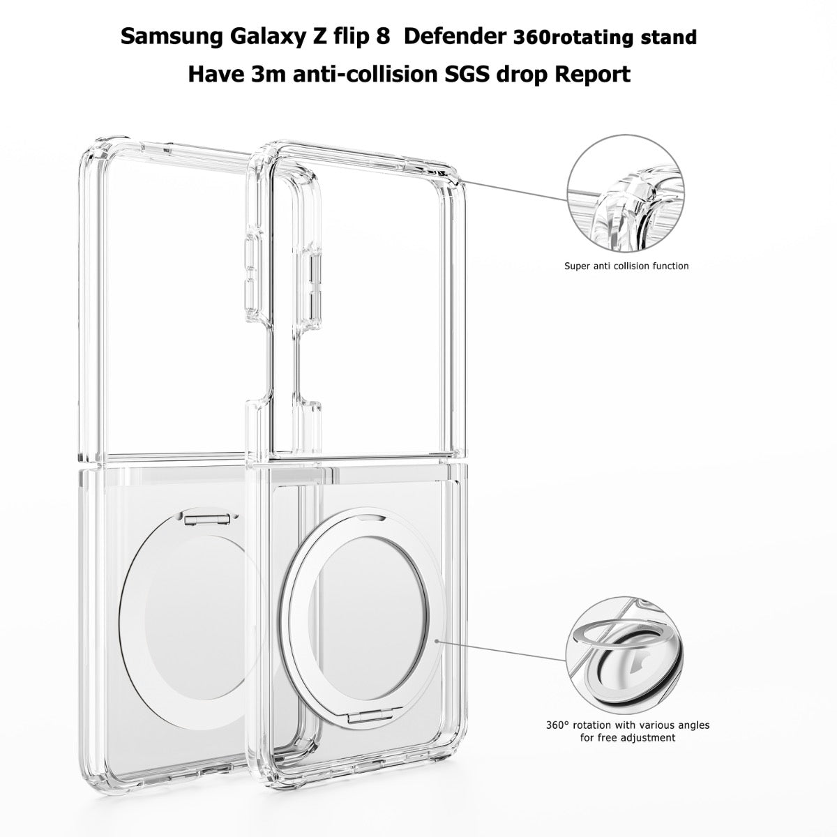 Blacktech Samsung Galaxy Z Flip 8 Stay Clear Ring MagSafe Magnetic