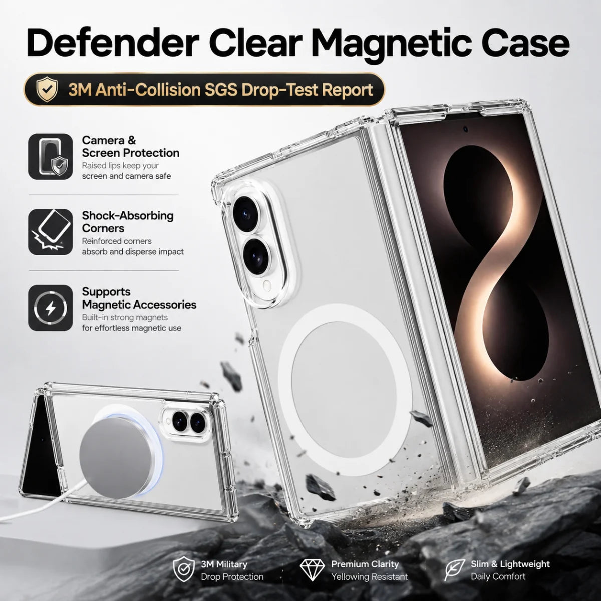 Blacktech Samsung Galaxy Z Fold 8 Stay Clear MagSafe Magnetic