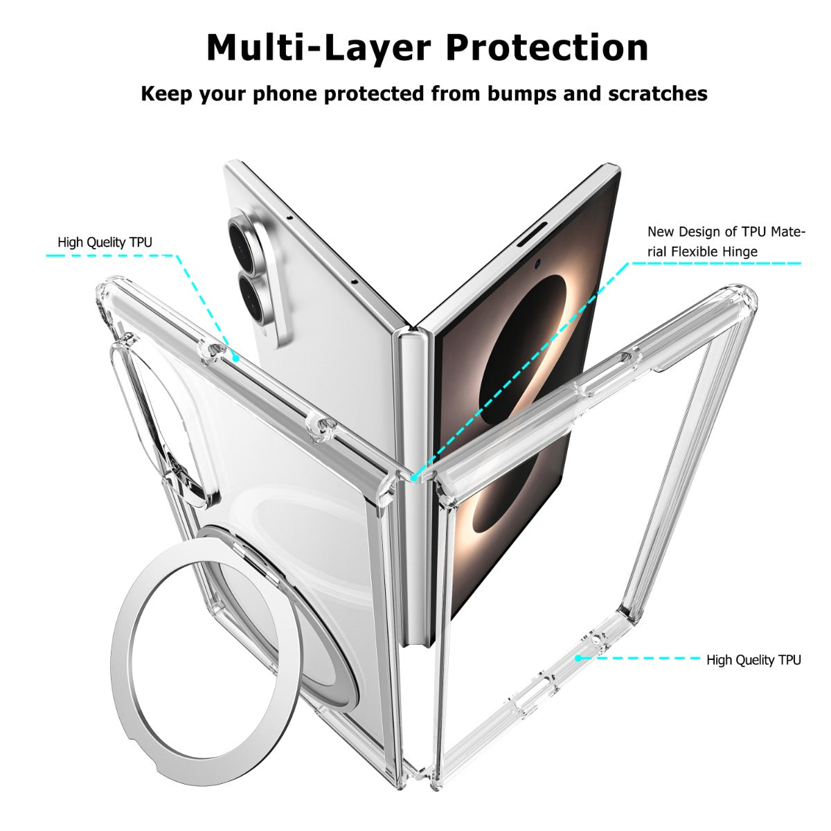 Blacktech Samsung Galaxy Z Fold 8 Stay Clear Ring MagSafe Magnetic
