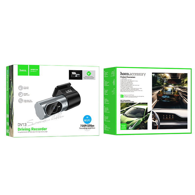 Hoco Screenless Hidden 720P Dash Cam Driving Recorder for Everyday Use