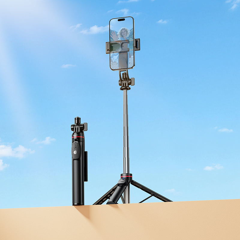Borofone Extendable 128cm Live Streaming Tripod with Bluetooth Remote