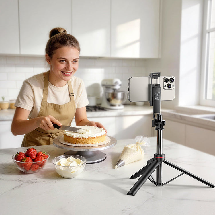 Borofone Extendable 128cm Live Streaming Tripod with Bluetooth Remote