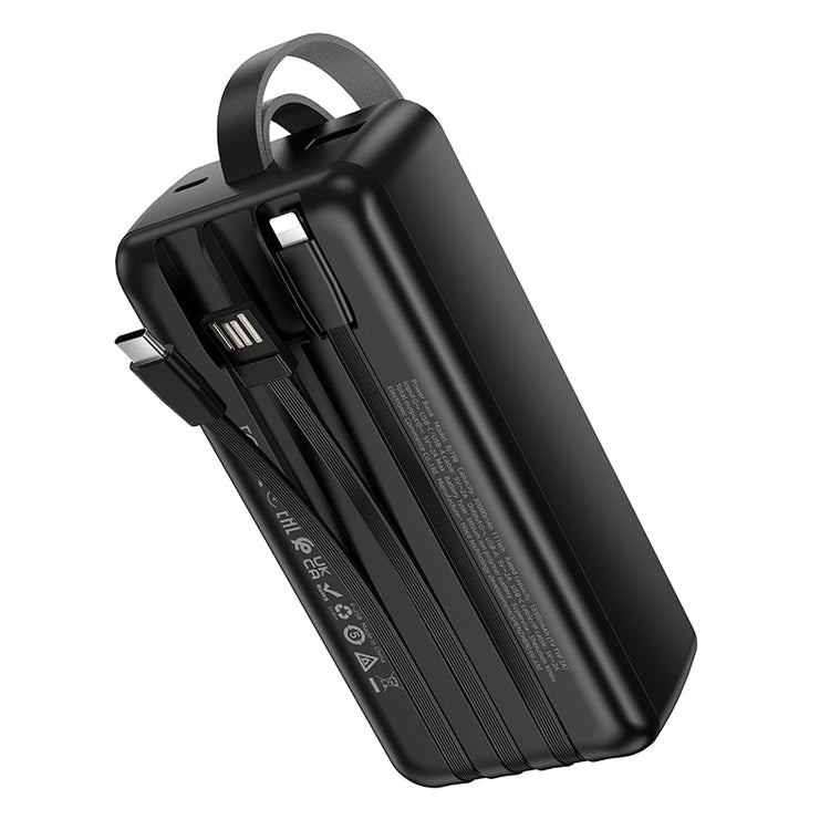 BOROFONE 30000mAh Power Bank with 3 Built-In Cables Fast Charging Portable Charger