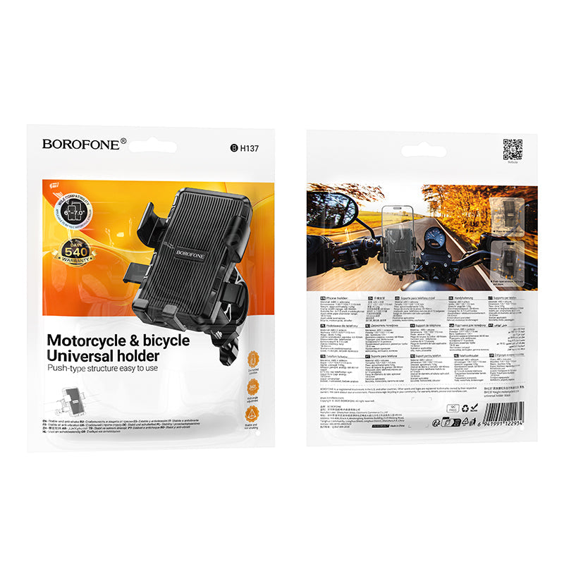 Borofone Universal Motorcycle and Bicycle Phone Holder with Secure Grip