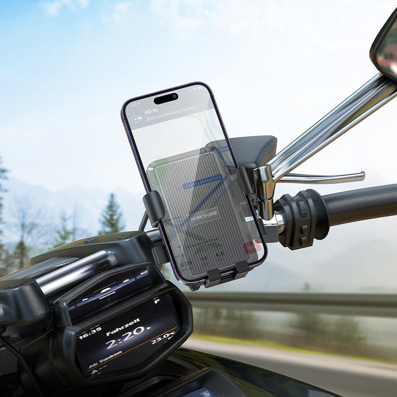 Borofone Universal Motorcycle and Bicycle Phone Holder with Secure Grip
