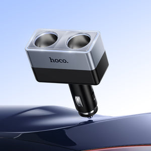 Hoco Dual Cigarette Lighter Car Charger Splitter for Two Devices