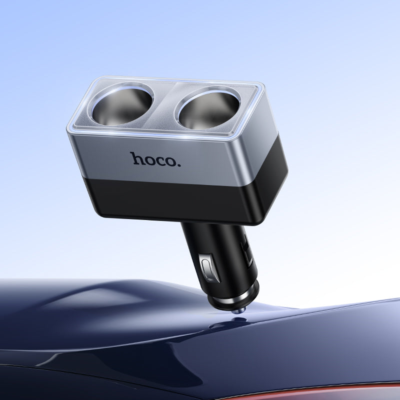 Hoco Dual Cigarette Lighter Car Charger Splitter for Two Devices