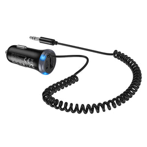 Borofone Dual-Port Car Bluetooth Receiver with Built-In Charging Cable