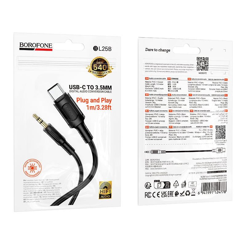 Borofone 3.5mm to USB-C Audio Conversion Cable for Android Phones and Tablets