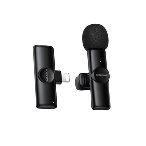 Borofone Wireless Clip-On Lavalier Microphone with USB-C Connector for Video Recording