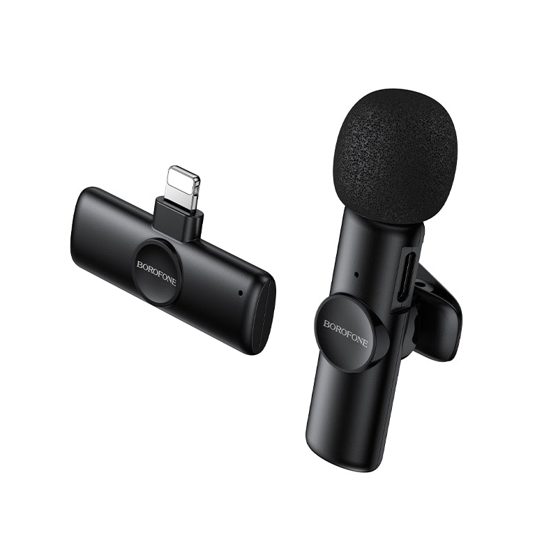 Borofone Wireless Clip-On Lavalier Microphone with USB-C Connector for Video Recording