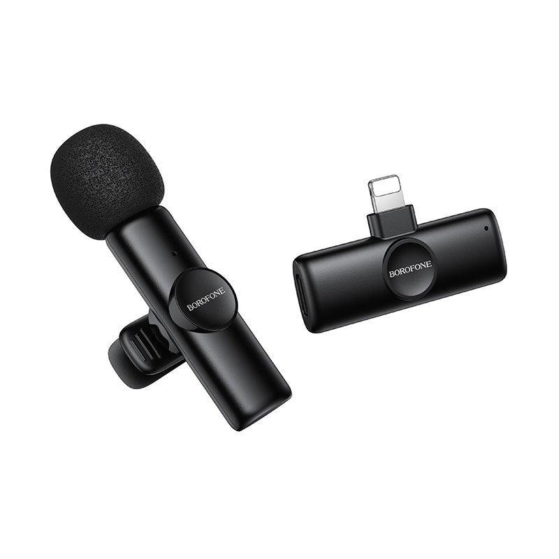 Borofone Wireless Clip-On Lavalier Microphone with USB-C Connector for Video Recording