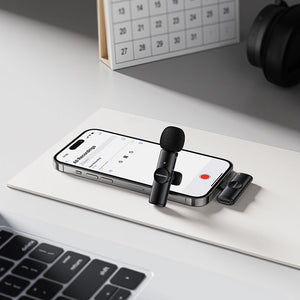 Borofone Wireless Clip-On Lavalier Microphone with USB-C Connector for Video Recording