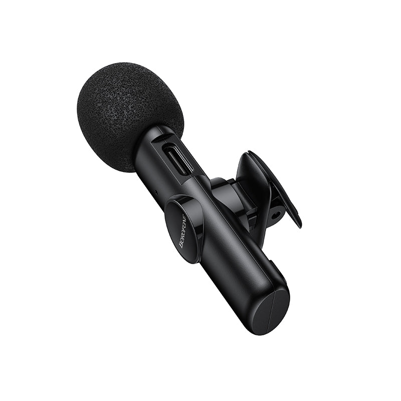 Borofone Wireless Clip-On Lavalier Microphone with USB-C Connector for Video Recording