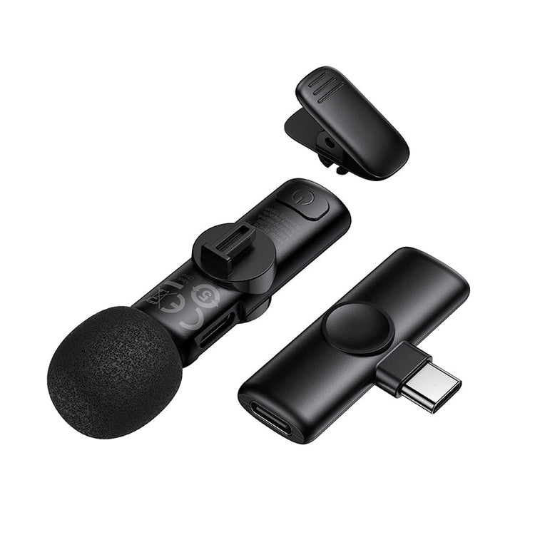Borofone Wireless Clip-On Lavalier Microphone with USB-C Connector for Video Recording