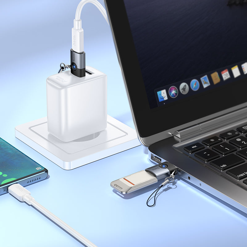 Hoco USB-A Male to USB-C Female USB 3.0 Adapter for Chargers and Cables