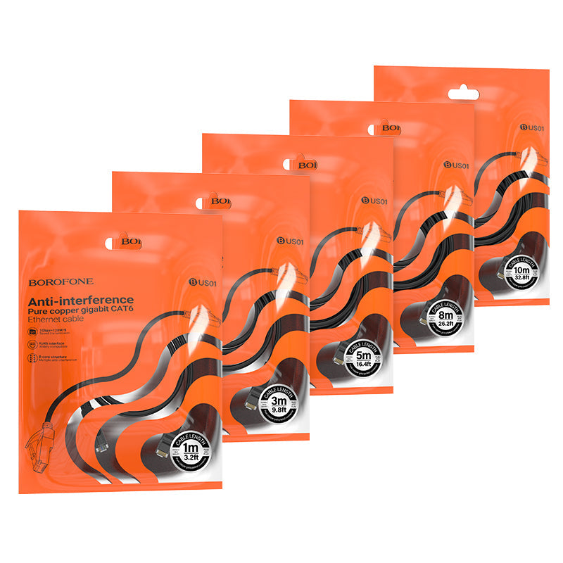 Borofone Cat 6 Gigabit Ethernet Network Cable in Multiple Lengths