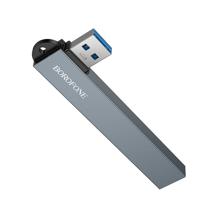 Borofone 4-in-1 USB Hub with 3x USB 2.0 and USB 3.0 Ports for Laptops and Desktops