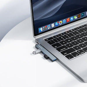 Borofone 4-in-1 USB Hub with 3x USB 2.0 and USB 3.0 Ports for Laptops and Desktops