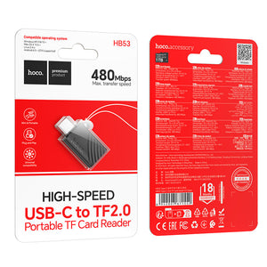Hoco Mini TF Card Reader with USB-A, USB-C or Lightning Connector