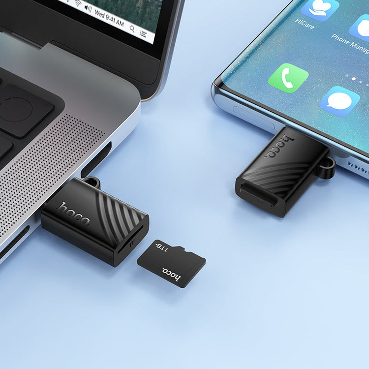 Hoco Mini TF Card Reader with USB-A, USB-C or Lightning Connector