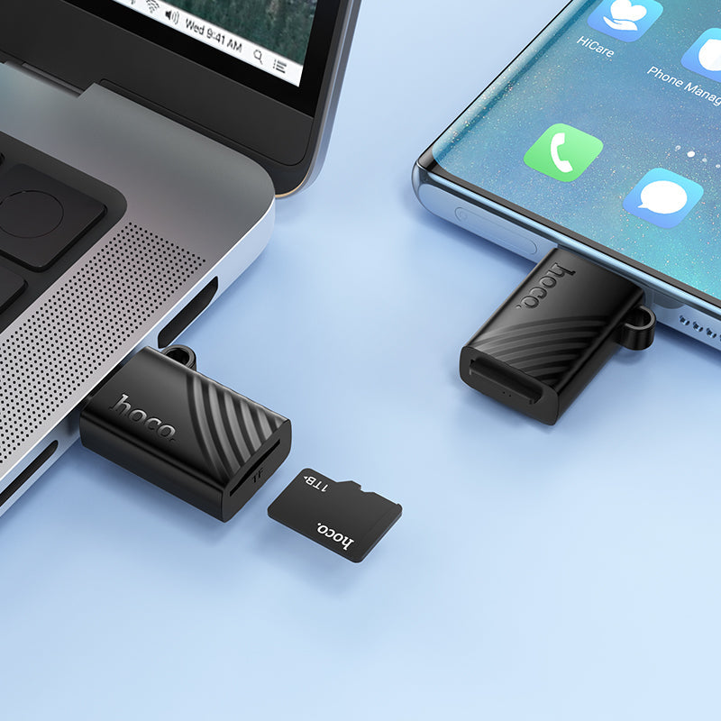Hoco Mini TF Card Reader with USB-A, USB-C or Lightning Connector