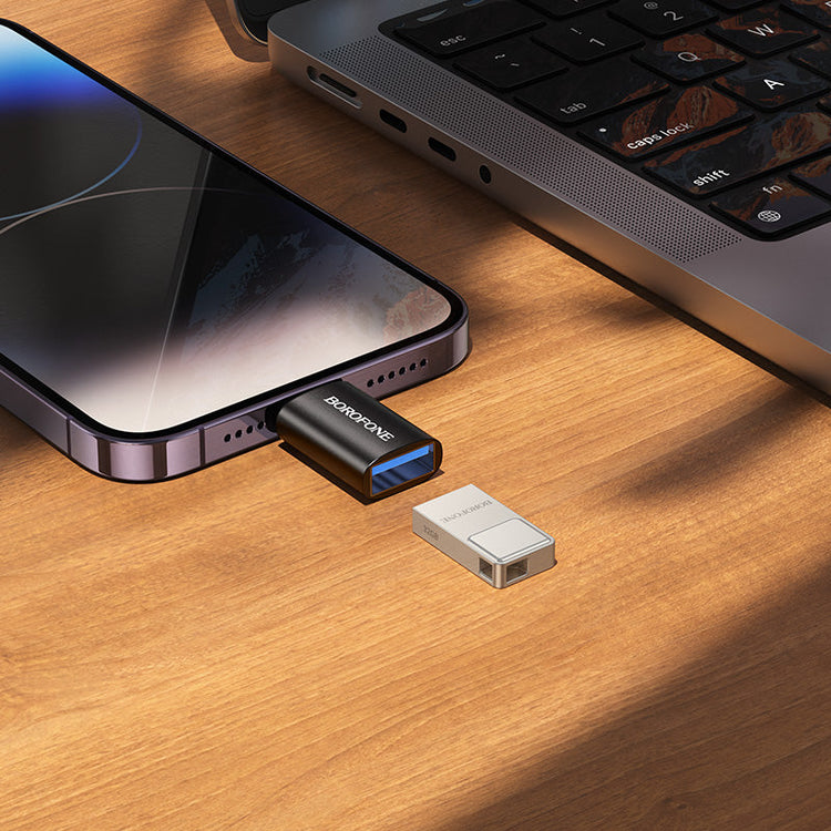 Borofone Lightning to USB-A OTG Adapter with USB 2.0 Data Transfer
