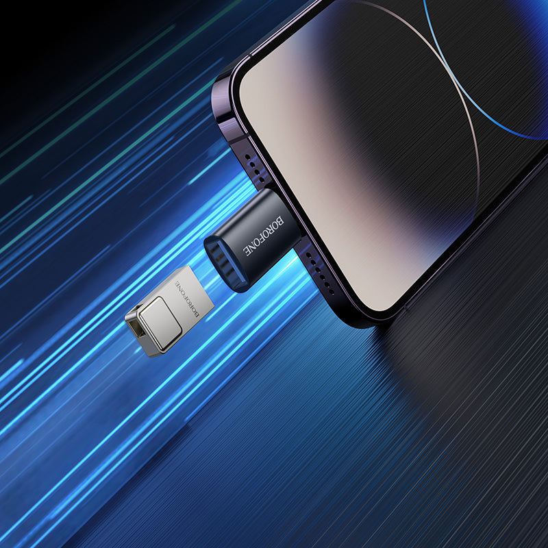 Borofone Lightning to USB-A OTG Adapter with USB 2.0 Data Transfer