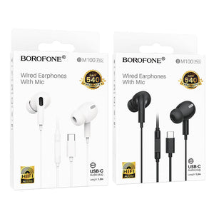 Borofone Pro USB-C Digital Universal Earphones with Microphone, Comfortable Fit