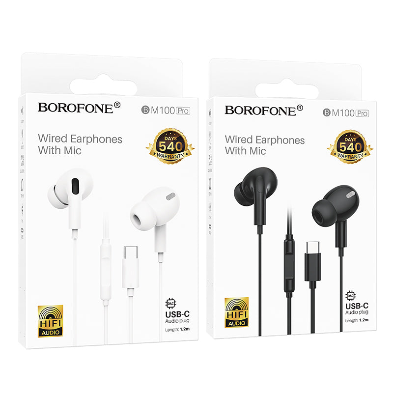 Borofone Pro USB-C Digital Universal Earphones with Microphone, Comfortable Fit